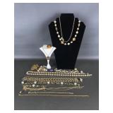 Broken Gold Tone Jewelry Pieces Lot  & More