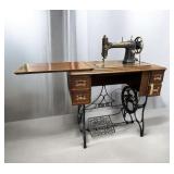 Antique White Rotary Treadle Sewing Machine