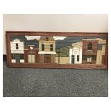 Vtg Wood Lath Folk Art Wall Decor Americana Store
