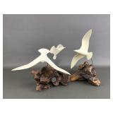Vintage Resin Seagulls John Perry Sculptures