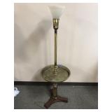Vintage Mid-century Brass Torchiere Floor Lamp