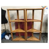 Wooden 4-tier Corner Shelving Units