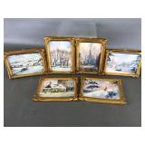 Watercolor Willard M. Mitchell Mini Paintings &