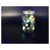 Vtg Glowing Cadmium, Manganese & Luster Marbles