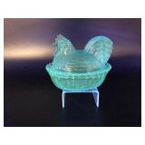 Glowing Manganese Westmoreland Blue Hen On Nest