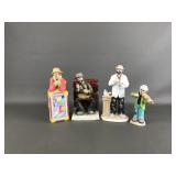 Emmett Kelly Flambro Sad Porcelain Clowns