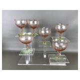 Vtg Weston? Glowing Pink & Uranium Sherbet Glasses