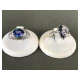 .925 Sterling Silver Blue Mystique Topaz Ring &