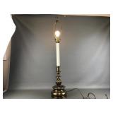 Vtg Hollywood Regency Brass & Enamel Table