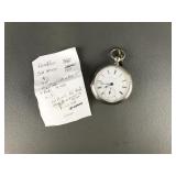 Vtg Silver Coin Hampden Watch Co. Pocket Watch