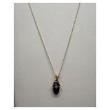 Retro 10k & Diamond Pendant Necklace