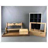 Vtg Wooden Display Case & More
