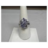 Sterling Silver & Tanzanite Cluster Cocktail Ring