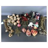 Vintage Heart Decoupage Paper Mache Ornament