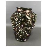 Vintage Emerald Carnival Grape Green Vase
