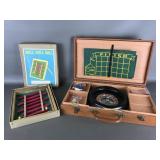 Vtg Portable Roulette Game & Skill Roll Ball