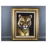 Vintage Tiger Painting Signed Cutrona