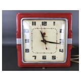 Vintage Red Telechron Cafï¿½ Model 2h11 Electric