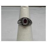 Vintage Sterling Silver & Tested Ruby Class Ring