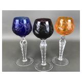 Vtg Cut-to-clear Crystal Mini Wine Glasses