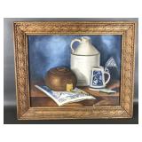 Framed Still-life Oil Painting In Ornate Wooden