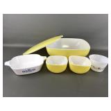 Vintage Pyrex Lemon Casserole Dish & Corning Ware