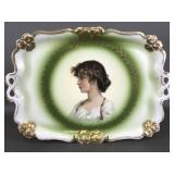 Antique Rosenthal Bavaria Porcelain Portait Tray