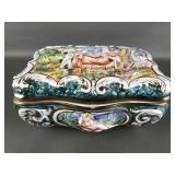 Vtg Capodimonte Porcelain Hinged Trinket Box