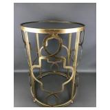 Contemporary Metal Side Table W/ Mirror Top