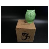 Fenton Chameleon Owl Glass Figurine & Box