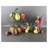 Vtg Frosted Beaded Fruit Decor & More
