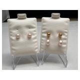 14k Gold & Blush Tone Pearl Earrings