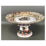 Vtg Capodimonte Armial Porcelain Pedestal Plate