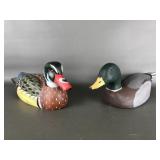 Hand Painted Wooden Duck Figures