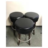 Black Vinyl Backless Barstool
