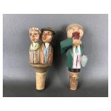 European Folk Art Artisan Wooden Bottle Stoppers