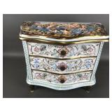 Vtg Capodimote Porelain Jewelry / Trinket Box