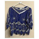 Vintage Silk Sequined & Beaded Evening Top