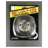 vintage Evans No. 505 50-Foot Long Steel Tape