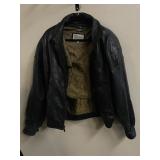 Vintage Black Leather Bomber Jacket Pelle Studio