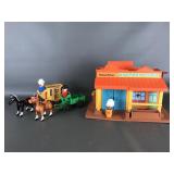 Fisher-price Vtg Little People Western Town Play