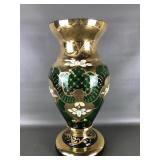 Vintage Czech Bohemian Style Glass Vase