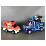 Vtg Fisher Price 1982 338 Blue Power Tow & More
