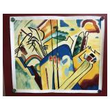Original Oil Canvas Abstract Painting Signed