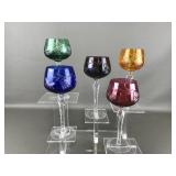 Germany Cut-to-clear Colored Crystal  Wine Glasses