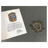 Vtg Gold Toned Nasa Charm Bracelet & More