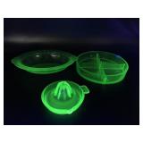 Vintage Uranium Glowing Ashtray, Federal Glass
