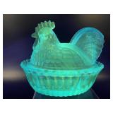 Glowing Manganese Westmoreland Blue Hen On Nest