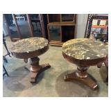 Marble-Top Round Single Pedestal Table – 28"