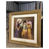 Framed Picture by Artist Pino, Children Dressing Up – 37" x 37"